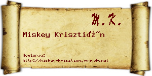 Miskey Krisztián névjegykártya